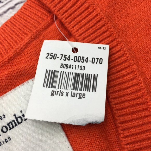 ABERCROMBIE FITCH Girls XL V-Neck Orange Sweater - Picture 8 of 8